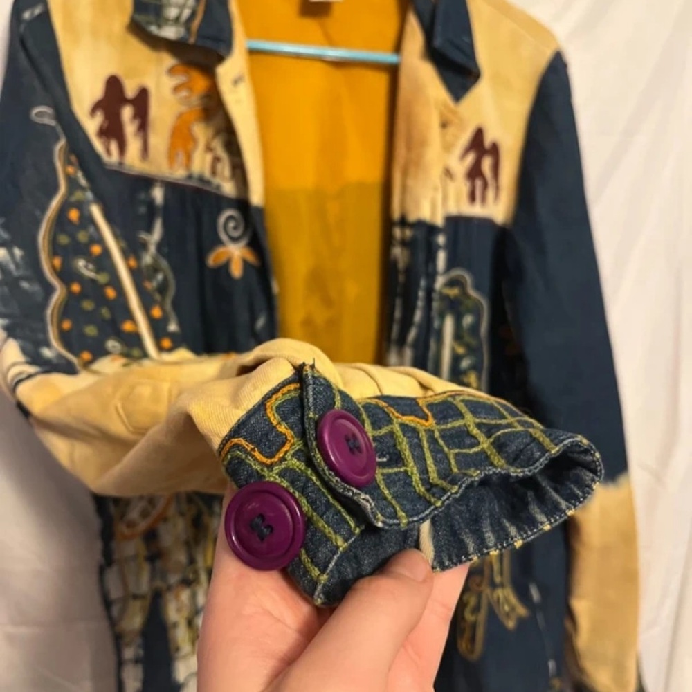 Artistic Denim Patchwork Jacket - image 2